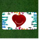 Custom Personalized License Plate Auto Tag With Smiley Heart By Colorful Hands