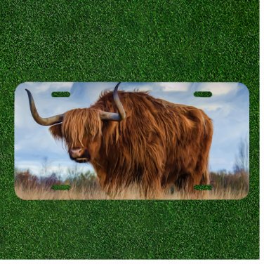 Custom Personalized License Plate Auto Tag With Amazing Design OF Hairy Animal
