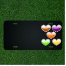 Custom Personalized License Plate With Add Names To Gloss Glossy Hearts Love