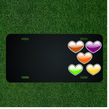 Custom Personalized License Plate With Add Names To Gloss Glossy Hearts Love