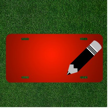 Custom Personalized License Plate With Add Names To Black Pencil Design NEW