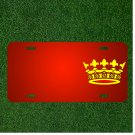 Custom Personalized License Plate With Add Names To Crowns Golden Yellow Red