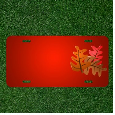 Custom Personalized License Plate With Add Names To Oak Oak Leaves Leaves