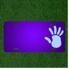 Custom Personalized License Plate With Add Names To Hand Fingers Palm Blue