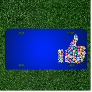 Custom Personalized License Plate With Add Names To Colorful Thumbs Up Hand