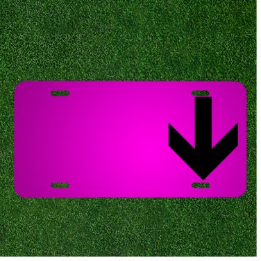 Custom Personalized Car License Plate With Add Names To Arrow Down Direction