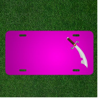 Custom Personalized Car License Plate With Add Names To Scimitar Blade Weapon
