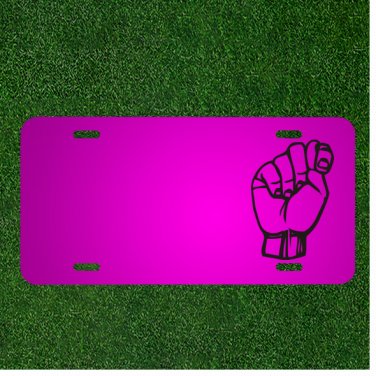 Custom Personalized Car License Plate With Add Names To Hand Gesturing Gesture