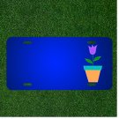 Custom Personalized License Plate With Add Names To Tulip Flower Floral Pot