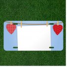 Custom Personalized License Plate Auto Tag With Red Hearts Add Names