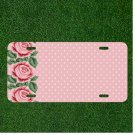 Custom Personalized License Plate Tag With Amazing Pink Flowers Design Add Names