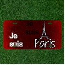 Custom Personalized License Plate Auto Tag With Je Suis Paris
