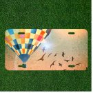 Custom Personalized License Plate Auto Tag With Birds Flying By Hot Air Balloon