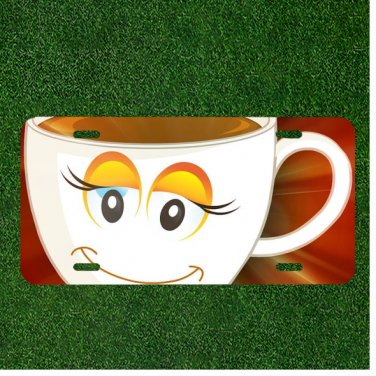 Cup Coffee Cup Coffee Drink Smiley Custom Novelty License Plate Car Tag