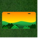 Custom Personalized License Plate Auto Tag With Cartoon Sky And Hills NEW