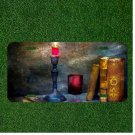 Custom Personalized License Plate Auto Tag With Lit Candle And Ancient Books