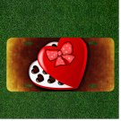 Custom Personalized License Plate Auto Tag With Box Of Chocolates Red Heart