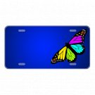 Custom Novelty License Plate With Rainbow Butterfly Blue Background Add Names