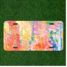 Custom Personalized License Plate Auto Tag With Colorful Flowers And Leaves NEW
