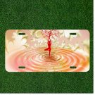 Custom Personalized License Plate Tag Wit a Yoga Women By Tree On Swirling Water