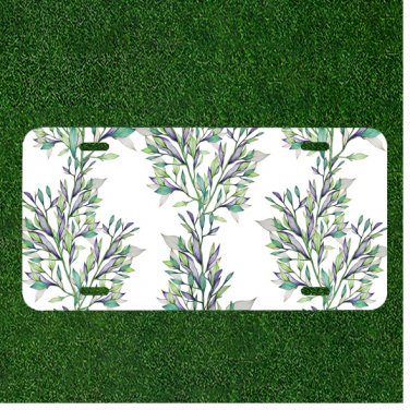 Custom Personalized License Plate Auto Tag With Amazing Leafy Design Image