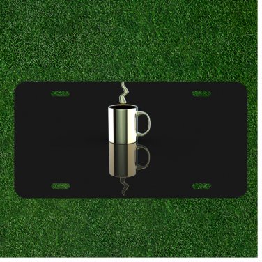 Custom Personalized License Plate With Cup Of Coffee Design Add Names