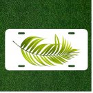 Custom Personalized License Plate Auto Tag With Gorgeous Green Leaf Design