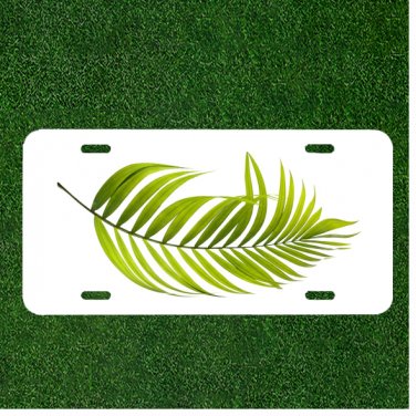 Custom Personalized License Plate Auto Tag With Gorgeous Green Leaf Design