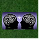 Custom Personalized License Plate Auto Tag With Two Human Brain Design