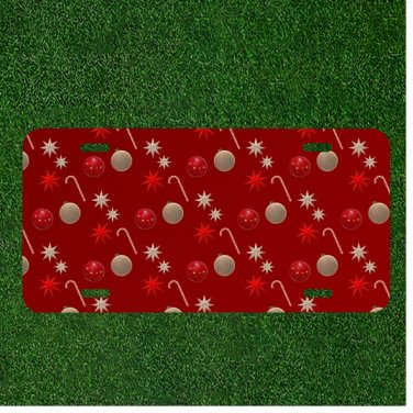 Custom Personalized License Plate Auto Tag With Amazing Red Christmas Design