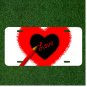 Custom Personalized License Plate Auto Tag With Red Pencil Love Design