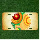 Custom Personalized License Plate Auto Tag With Rainbow Colored Sun Design
