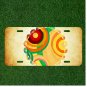 Custom Personalized License Plate Auto Tag With Rainbow Colored Sun Design