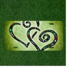 Custom Personalized License Plate Auto Tag With Stunning Colorful Hearts Design