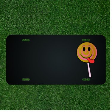 Custom Personalized License Plate With Add Names To Candy Lollipop Smiley