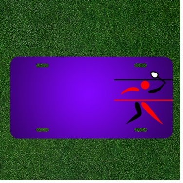 Custom Personalized License Plate With Add Names To Badminton Player Racket