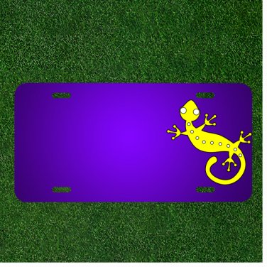 Custom Personalized License Plate With Add Names To Gecko Yellow Lizard