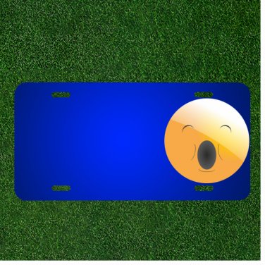 Custom Personalized License Plate With Add Names To Emoticon Smiley Tired