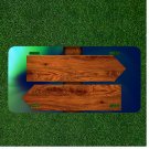 Custom Personalized License Plate Auto Tag With Wooden Shapes Add Texts Or Names