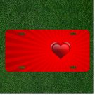 Custom Personalized License Plate Car Tag With Plate Banner Red Heart Love
