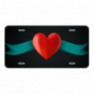 Custom Personalized License Plate Car Tag With Cyan Ribbon Heart Add Names
