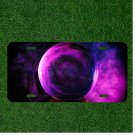 Custom Personalized License Plate Auto Tag With Purple Globe Swirling Design