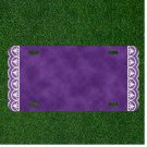 Creative License Plate Tag With Amazing Purple Background Add Names Or Pictures