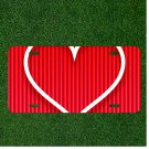 Custom Personalized License Plate Car Tag With Heart Red White Love Plate