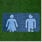 Custom Personalized License Plate Auto Tag With Male And Female Restroom Symbols