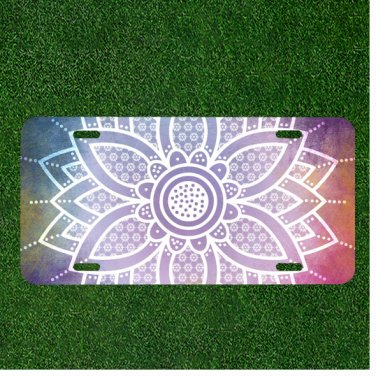 Custom Personalized License Plate Auto Tag With Amazing White Sunflower Design
