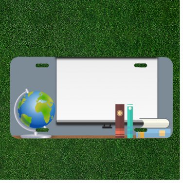 Custom Personalized License Plate With Teachers Desk Add Texts To White Board