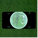 Custom Personalized License Plate Auto Tag With Amazing Green Space Planet