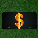 Custom Personalized License Plate Auto Tag With Money Symbol Design Add Names