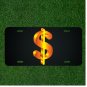 Custom Personalized License Plate Auto Tag With Money Symbol Design Add Names
